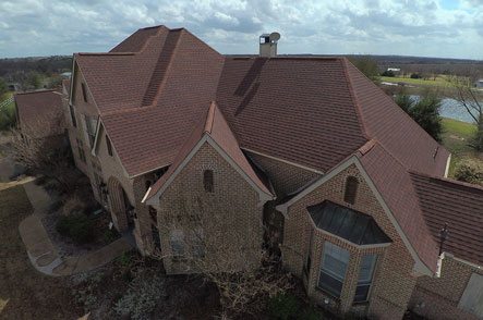 Aerial view of roofing